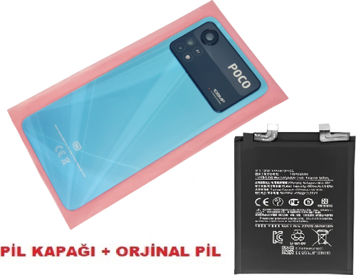 Xiaomi Poco X4 PRO Arka Kapak Batarya Kapağı + PİL (CAM)