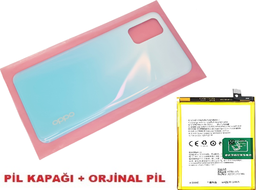 Oppo A52 Arka Pil Batarya Kapağı + PİL (CAM) BEYAZ