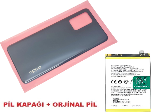 Oppo A74 Arka Pil Batarya Kapağı + PİL (CAM) SİYAH