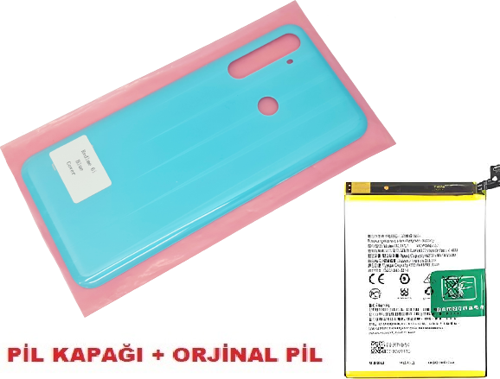 Oppo Realme 6İ Arka Pil Batarya Kapağı + PİL (CAM) MAVİ