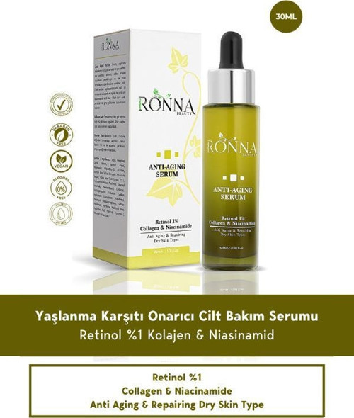 Yaşlanma Karşıtı Ve Aydınlatıcı Anti-Aging Serum 30 ml Retinol 1% Collagen Niacinamide