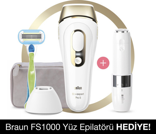 Silk·Expert Pro5 PL5129 Yeni Nesil IPL 400.000 Atımlı+ Braun FS 1000 Mini Düzeltici