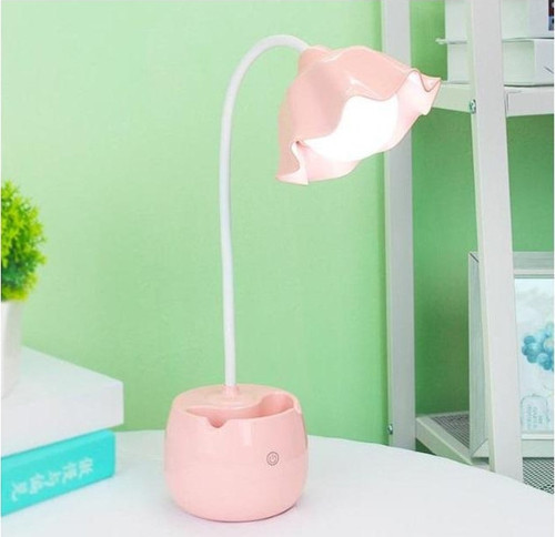 Çiçek Led Masa Lambası USBli Pembe 30 x 11