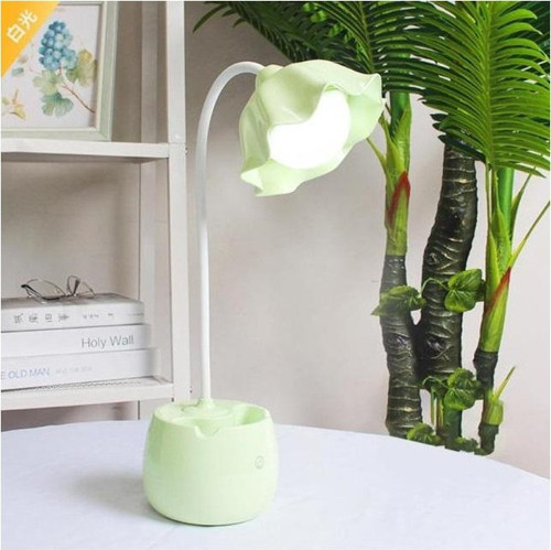 Çiçek Led Masa Lambası USBli Yeşil 30 x 11
