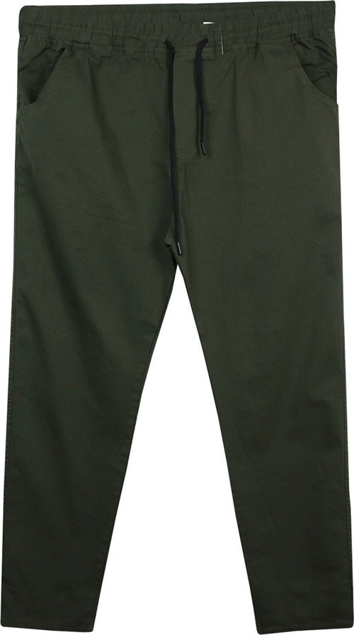 Erkek 118 -156 Kilo Arası İçin Uygun Bağcıklı Battal Boy Gabardin Pantolon Haki