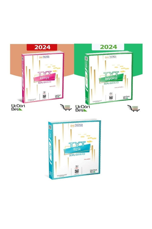 Üç Dört Beş Yayınları 2024 Üç Dört Beş Yayıncılık 345 Tyt Biyoloji + Fizik + Kimya Soru Bankası