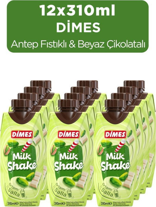 Antep Fıstıklı Ve Beyaz Çikolatalı Milkshake 310 ml 12 Adet
