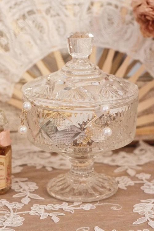 Albetto Vintage Kristal Cam Şekerlik Lokumluk 450 ml  2