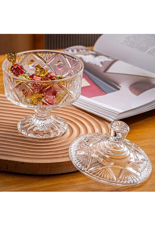 Albetto Vintage Kristal Cam Şekerlik Lokumluk 450 ml  4