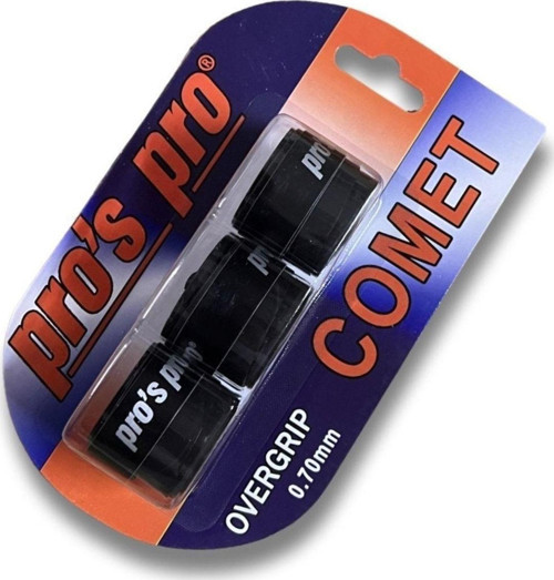 Pros Pro Siyah Comet Üçlü Set 0.7 Mm Overgrip Tenis Grip 3'lü Set