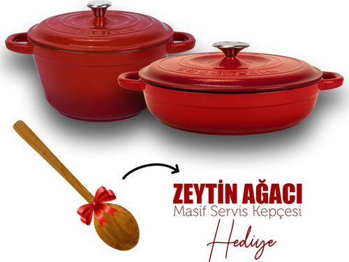 Döküm 2X New Heritage Serisi Döküm Demir Tencere Tava Seti