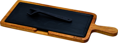 Döküm Ahşap ve Döküm Demir Hot Plate Servis Tahtası. Ölçü 17x37cm.