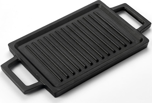Döküm Dikdörtgen Çift Yön Izgara ve Düz Yüzey Hot Plate Ölçü 22x15cm.