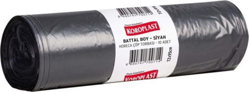 Koroplast Horeca Battal Boy Çöp Poşeti Siyah 10 Adet 72x95cm Kolide 20pk