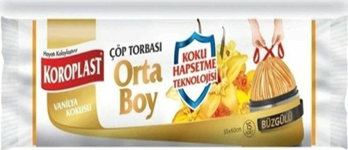 Koroplast Vanilya Büzgülü Orta Boy Koku Hapsetme Çöp Torbası