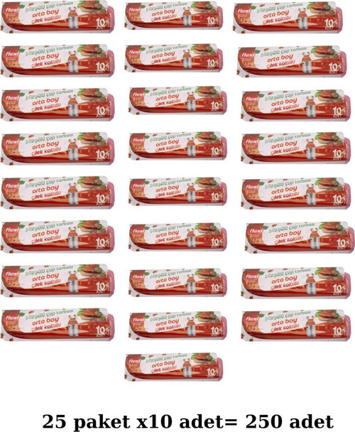 büzgülü çöp torbası çilek kokulu orta boy 25 paket 1 koli