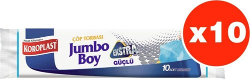 Ekstra Güçlü 10lu Jumbo Boy Çöp Torbası X 10 Paket (80x110 cm)