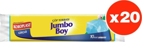 Güçlü Jumbo Boy 10lu Çöp Torbası X 20 Paket (80*110 Cm)