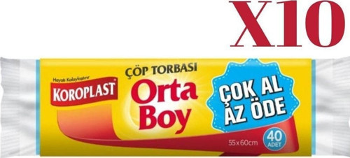 Ortaboy Çöp Torbası 40 Lı Çok Al Az Öde 10x40 400 Adet