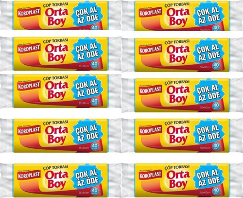 Ortaboy Çöp Torbası 40 Lı Çok Al Az Öde 10x40 400 Adet