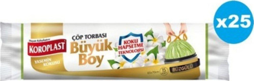 Yasemin Kokulu Büzgülü Büyük Boy Çöp Torbası 10'lu X 25 Paket (koli) (65*70)