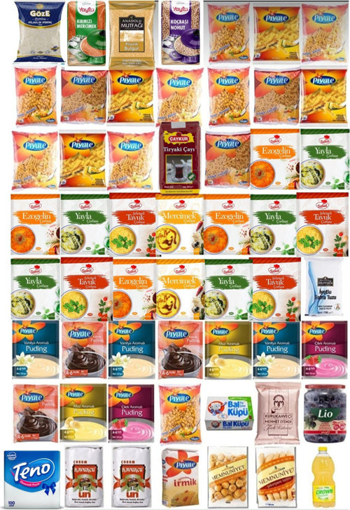 Ramazan paketi kumanya yardım gıda erzak kolisi mega paket 56 parça ürün