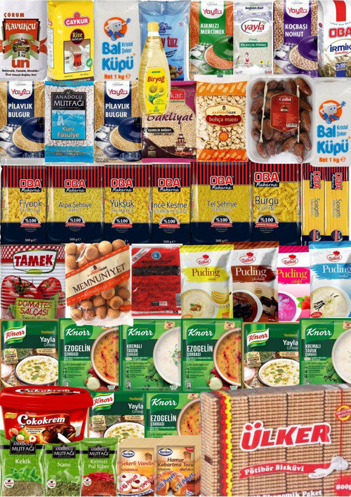 Ramazan paketi kumanya yardım gıda erzak kolisi 46 parça ürün 22 kg