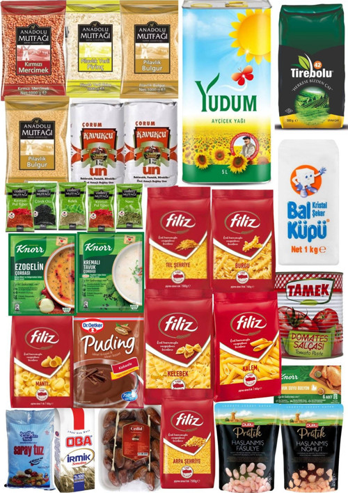 ayciçek yağı 5 lt Ramazan paketi kumanya yardım gıda erzak kolisi lüks paket 30 parça ürün