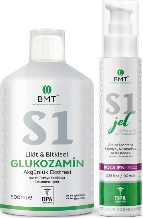 S1 Likit Glukozamin 500 Ml & S1 Masaj Jeli 100 Ml - 2'Li Set