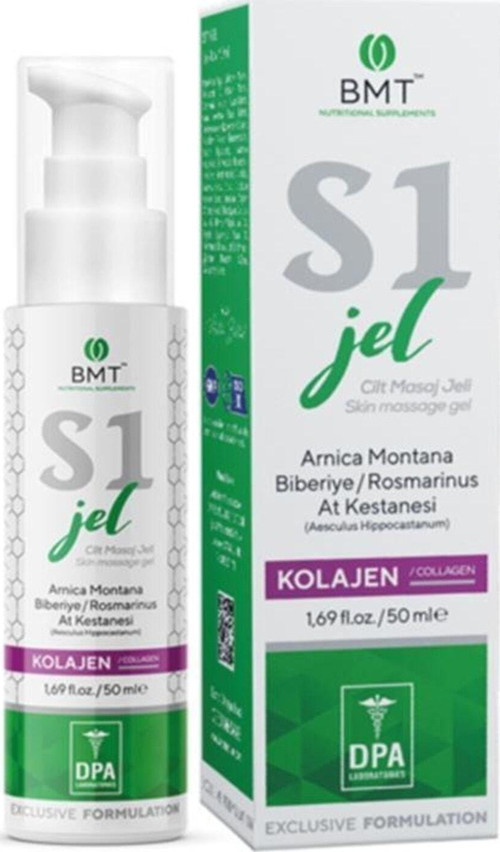 S1 Masaj Jeli 50 Ml Glukozamin Kolajen Bromelain Hyaluronik Asit Kondroitin Boswellia Kafur Krem