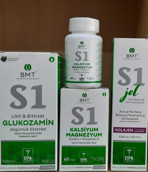 Biomet S1 Glukozamin Likit - Jel - Kalsiyum Magnezyum 3 Lü Set