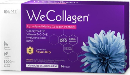 Wecollagen 90 Tablet - 3000Mg Kolajen Tip 1 - 2 - 3 Arı Sütü Biotin %100 Saf Ve Doğal Takviyesi