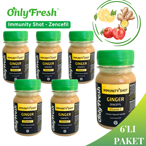 Zencefil Shot 6'lı Paket Bağışıklık Desteği Içecek 80 ml