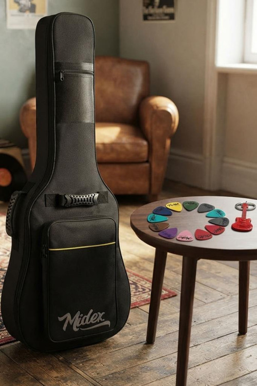 CS-109 Softcase Akustik Gitar Çantası Gigbag Kalın Siyah