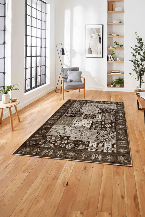 Baskılı Etnik Modern Desen Yıkanabilir Kaymaz Taban Yolluk Mutfak Salon Halısı