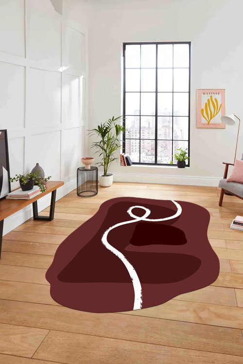 Dijital Lazer Kesim Sade Modern Yıkanabilir Kaymaz Taban Yolluk Mutfak Salon Halısı