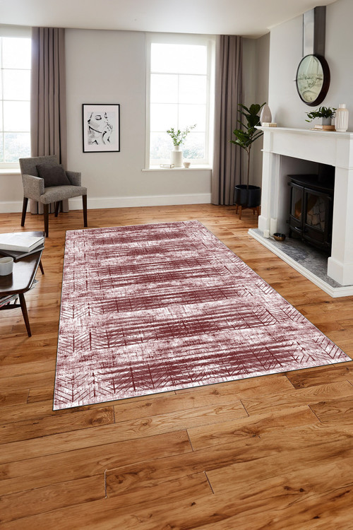 Baskılı Modern Zigzag Modelli Yıkanabilir Kaymaz Taban Yolluk Mutfak Salon Halısı