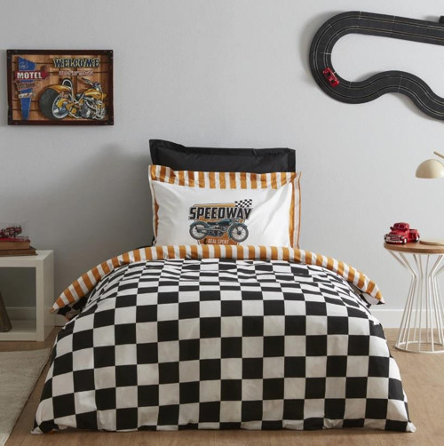Young Speed Way %100 Pamuk Tek Kişilik Fitted Nevresim Takımı