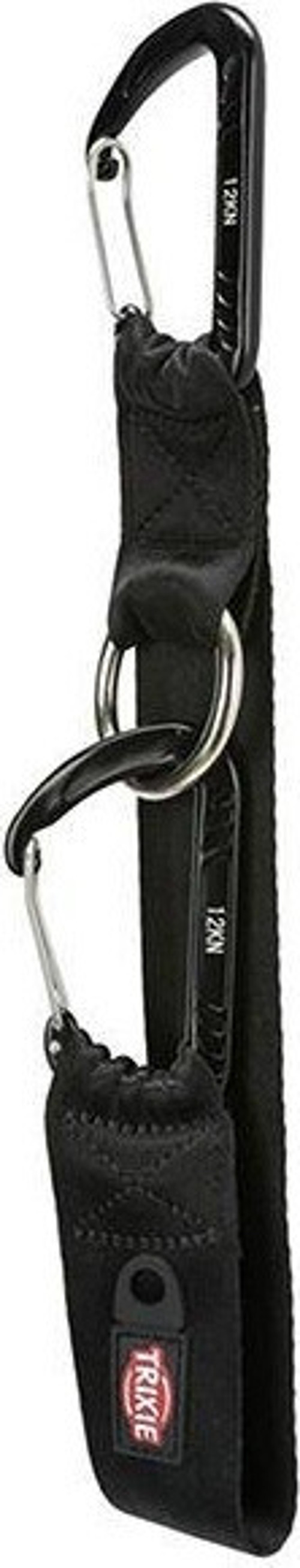 Köpek Emniyet Kemeri Bağlantı Kayışı Karabinalı 30cm 38mm Siyah