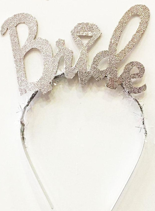 Parti Gümüş Renk Bekarlığa Veda İtalik Yazı Alyanslı Bride Taç