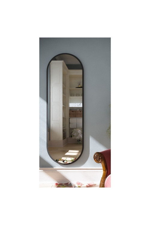 Siyah Oval 150X50 Dekoratif Boy Aynası Fenomen Ayna