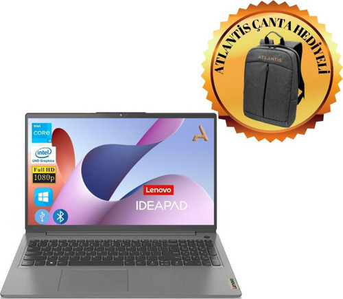 Ideapad 3 İntel core i3-1215U 8GB 128GB M.2 SSD 82RK00X8TXATL12 15.6'' W11H Notebook + Çanta
