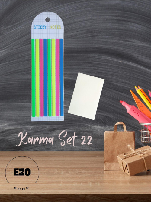 2 Li Set Uzun Şerit Ve Karenot Küçük Boy Seffaf Yapiskanli Not Kagidi Kirtasiye Post It Karma Set 22