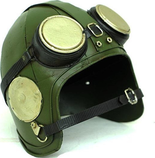Dekoratif Metal Pilot Kaskı Biblo Vintage Ev Ofis Hediyelik