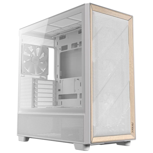 Flux White Mid Tower 1x140mm 4x120mm Fanlı Ön Çerçeve Ahşap Beyaz Gaming (Oyuncu) Kasa