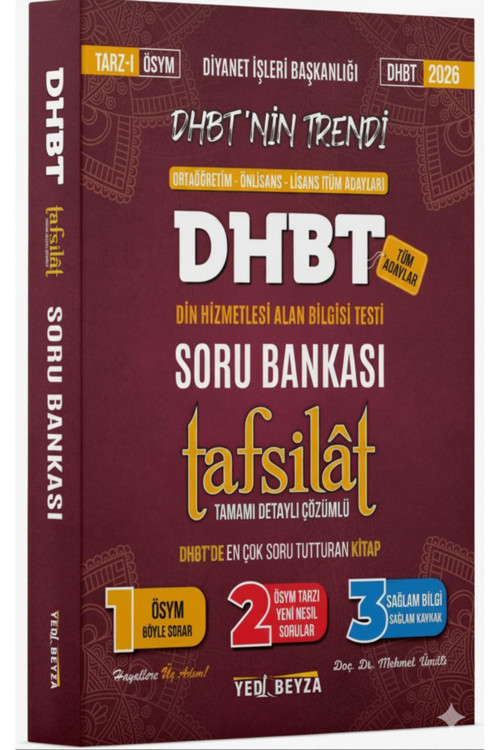 Yedi Beyza 2026 Dhbt Tafsilat Detaylı Soru Bankası Mehmet Ümitli Dhbt Mbsts Dkab