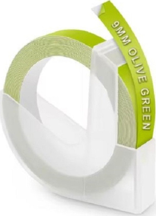 3d Kabartma Yapışkanlı Şerit Etiket e-101 - Dymo_junior Omega ( 9mm X 3metre Olive GREEN )