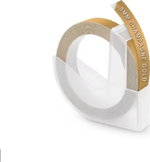 3d Kabartma Yapışkanlı Şerit Etiket e-101 - Dymo_junior Omega ( 9mm X 3metre Champagne Gold )