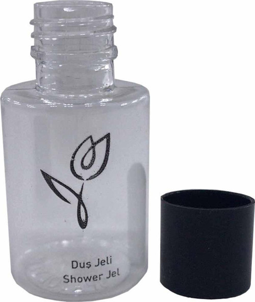 100 Adet Duş Jeli Yazılı Boş Şişe Standart Otel Tipi 30 ML Silindir Şişe Tek Kullanımlık Kullan At