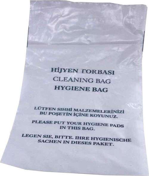 1000 Adet Otel Buklet Tipi Banyo Tuvalet Hijyen Atık Poşeti 15 x 25 CM Küçük Boy